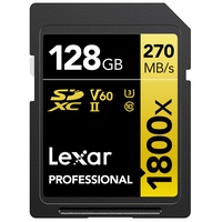 Lexar Professional 1800x Gold Series R270/W180 SDXC 128GB UHS-II U3, Class 10 (LSD1800128G-BNNNG / LSD1800128G-BNNNU / LSD1800128G-RNNNC)