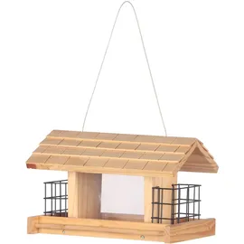 Dehner Natura Premium Futterhaus Aosta, ca. 17.5 x 19 x 28 cm, Hellbraun