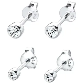 Elli Ohrstecker Set Basic Silber 925 2er Set mit Swarovski-Kristall