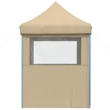 vidaXL Partyzelt Faltbar Pop-Up mit 4 Seitenteilen Beige - Beige