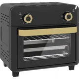 Minibackofen mit Umluft, Heißluftfritteuse, Timer, Innenbeleuchtung, 10L, Schwarz