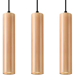 SOLLUX LIGHTING Hängeleuchte "LINO", braun (naturholz), H: 90cm, Lampen, Slush -Einstellung