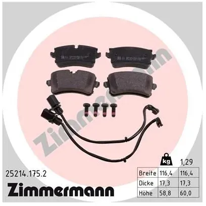 ZIMMERMANN Bremsbelagsatz, Scheibenbremse