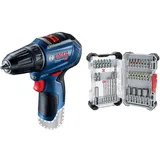 Bosch Professional System Akku Bohrschrauber GSR (ohne Akkus und Ladegerät, im Karton) + 35x Extra Hard Schrauberbit‐ und CYL-3 Bohrer-Set, 35‐tlg. (197 x 110,5 mm, Professional Zubehör)