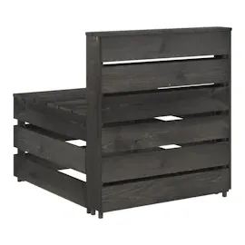 vidaXL Garten-Mittelsofa aus Paletten Grau Kiefernholz Imprägniert