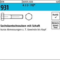 Industrial Quality Supplies DIN 931/ISO 4014 Sechskant-Schaftschraube M24x210 Edelstahl