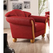 Home Affaire Sessel Milano, bequemer Loungesessel, Landhaus-Stil, Holz-Chatosen und -Füße rot