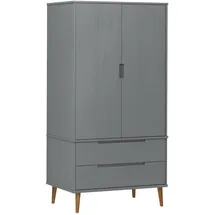 vidaXL Kleiderschrank Molde 90 x 175 x 55 cm Grau