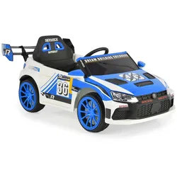 Moni Kinder Elektroauto Drift Fernbedienung 4 Motoren, Drift-Funktion, MP3, Gurt blau