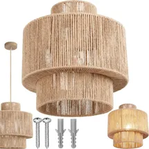 Tectake tectake® Pendelleuchte Allegra aus Jute im Boho-Stil, 40W Natur
