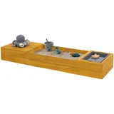 Muddy Buddy Holzsandkasten Space Saver mit Matschwanne und Staufach gelb