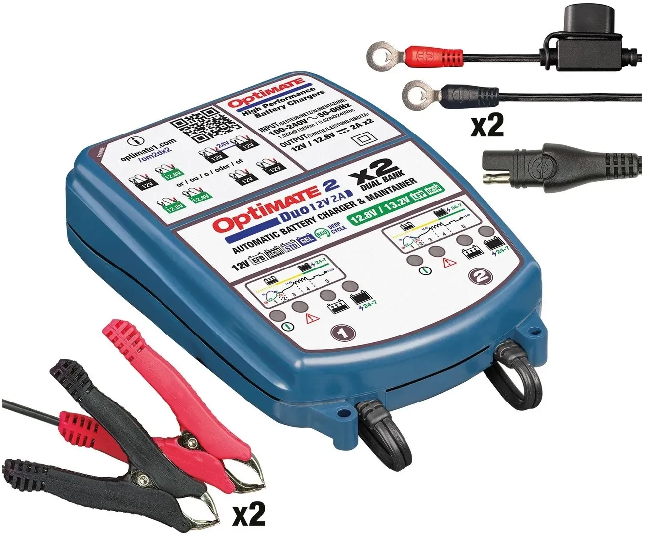 Tecmate Batterieladegerät Optimate 2 Duo 2 Ladeeinheiten