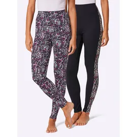 Feel Good WITT WEIDEN Leggings in magenta-schwarz-bedruckt | Gr.: 40/42,