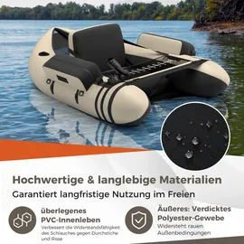 Costway Schlauchboot 135 x 109 x 54 cm Beige