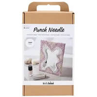 Creativ Company Creativ Bastelset Punch Needle, Pastellfarben, Spiegel, 1 Packung