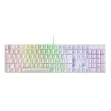 Mars Gaming MK422 Weiß, Mechanische Gaming Tastatur RGB, Antighosting, Mechanischer Switch Rot, Italienische Sprache