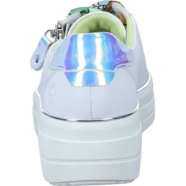 REMONTE Damen Sneaker D1C06, Frauen Halbschuhe,lose Einlage,Strassenschuhe,Sportschuhe,Freizeitschuhe,Turnschuhe,Weiss Kombi (80),39 EU - 39