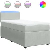 VidaXL Boxspringbett mit Matratze Hellgrau 90x200 cm Samt
