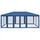 vidaXL Partyzelt mit 10 Mesh-Seitenteilen Blau 6x4 m HDPE