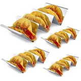 4 Stück Taco Halter, Taco Ständer, mexikanischer Taco Ständer, Jig Ständer, aus Edelstahl, Wiederverwendbarer Gewellter Ständer für Sandwiches, Restaurants, Zuhause, Picknicks und Partys