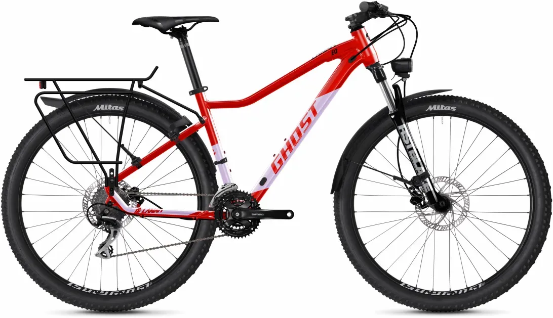 GHOST Lanao EQ 27.5 AL Damen Hardtail Fahrrad in glänzendem rotviolett - Perfekt für Einsteigerinnen