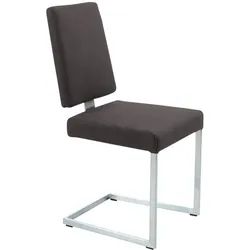 K+W Komfort & Wohnen Freischwinger, Microfaser Struktur 755, stabiles Hochkantgestell, in Leder oder Microfaser K+W Komfort & Wohnen darkbrown 79 + Edelstahloptik