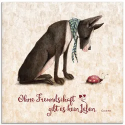 Artland Glasbild »Lebensweisheit Freundschaft«, Tiere, (1 St.), in verschiedenen Größen Artland Farbe Bild(er): naturfarben