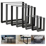 Melko 2 Stück Tischkufen 70x72 cm Esstisch Tischbeine Schwarz Bankkufen Stahl - Melko
