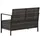 vidaXL Gartenbank 2-Sitzer mit Kissen Grau Poly Rattan
