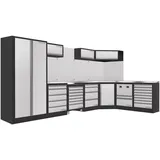 Kraftwerk, Werkstattschrank, Mobilio 7er Kombi Werkstatt-Schrankwand Edelstahl (48.80 cm, 200 cm)