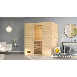 Sauna WEKA "Valida", beige (natur), Saunaofen, externe Steuerung, 4,5 kW, Saunen, 4,5 kW-Ofen mit digitaler Steuerung