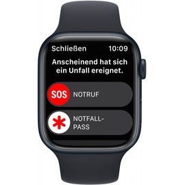 Apple Watch Series 8 GPS + Cellular 45 mm Aluminiumgehäuse mitternacht, Sportarmband mitternacht