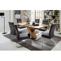 MCA Furniture Esstisch Mendoza Bootsform mit X-Säule, ausziehbar