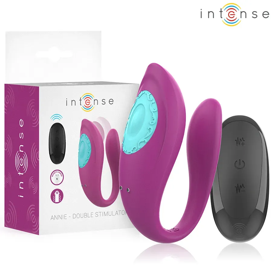 INTENSE - Annie U-förmiger Vibrator und Stimulator Lila mit Fernbedienung