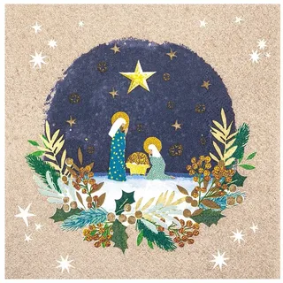 Home fashion Holy Christmas, 33 x 33 cm, 20 Stück Feierliche Tischdekoration, Festliche Servietten, Serviettentechnik