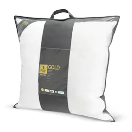 SPESSARTTRAUM Gänsefederkopfkissen Gold 80 x 80 cm Weiß