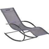 Beliani Gartenliege Grau Polyester mit Armlehnen Kọpfstütze Schaukelfunktion Modern
