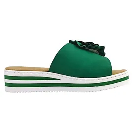 Rieker Damen Pantoletten V0252-52 grün 42 - 42 EU