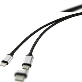 Renkforce USB-Kabel USB-C® Stecker, Apple Lightning Stecker 2.00m Schwarz RF-4353448