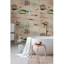 Livingwalls living walls Fototapete Fototapete Fische mit Tiermotiv in Bunt 1,59x2,80 m grün