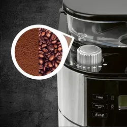 Barista Kaffeemaschine mit Mahlwerk mit Isolierkanne - 1000 Watt - Edelstahl/schwarz