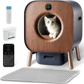 Pawbby P1 Ultra Katzenklo Selbstreinigend, Selbstreinigende Katzentoilette, Anti-Klemm-/Pflanzendesodorierendes Design, App-Steuerung,