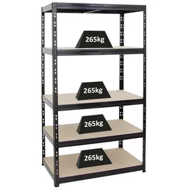 Proregal Schwerlastregal Metall 180x100x60 cm Schwarz