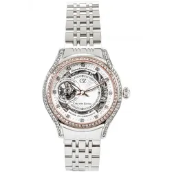 Carl von Zeyten -Seewald Damenuhr Silber Automatik Skelettzifferblatt 38mm- CVZ0069RWMS