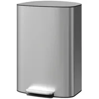 ibettertec Müllsackständer 50L Küchenabfalleimer mit Pedal, Inneneimer herausnehmbar, Soft-Close Deckel, 45,1x36,5x62,6cm, grau – geruchsfilter grau