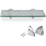 Glasregal Wandregale mit Halterung Glasboden Badregal Bad Ablage Glasablage Regal Glas Badablage Glasscheibe Halterung Regale Milchglas Wandregal