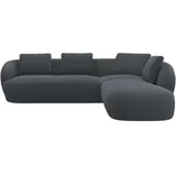 flexlux Eckcouch Polyester 3-Sitzer Schwarz