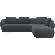 flexlux Eckcouch Polyester 3-Sitzer Schwarz