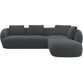 flexlux Eckcouch Polyester 3-Sitzer Schwarz