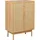 Beliani Sideboard 2 Türen Spanplatte Kiefer helle Rattanfront Boho Stil